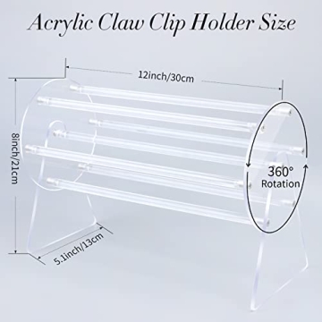 Elegant SNOWSTAR 360-Degree Acrylic Claw Clip Organizer
