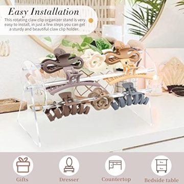 Elegant SNOWSTAR 360-Degree Acrylic Claw Clip Organizer