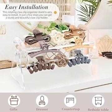 Elegant SNOWSTAR 360-Degree Acrylic Claw Clip Organizer