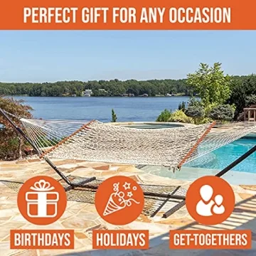 Castaway Living Double Cotton Rope Hammock - Comfortable & Affordable