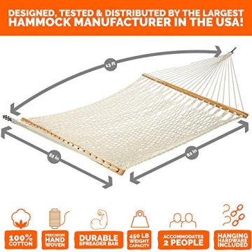Castaway Living Double Cotton Rope Hammock - Comfortable & Affordable