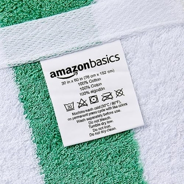 Shop Amazon Basics 100% Cotton Beach Towels, 2-Pack