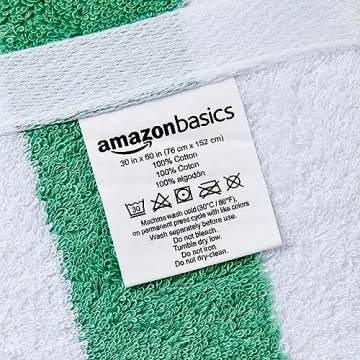 Shop Amazon Basics 100% Cotton Beach Towels, 2-Pack