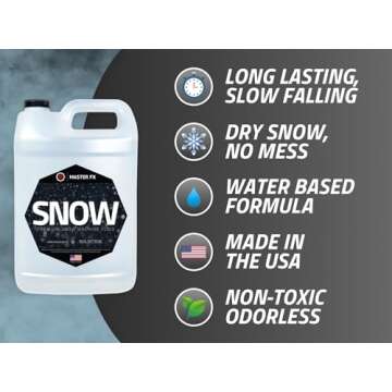 Snow Machine Fluid - Creates Dry Flakes - Non Toxic - 1 Gallon