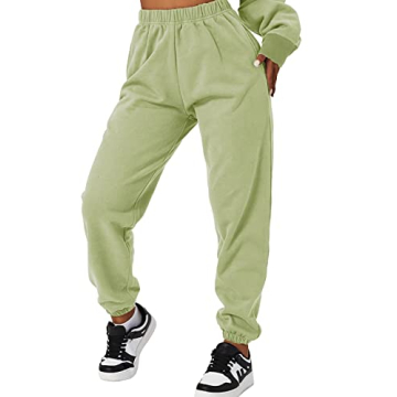 Stylish QINSEN Women's Baggy Fleece Sweatpants with Pockets