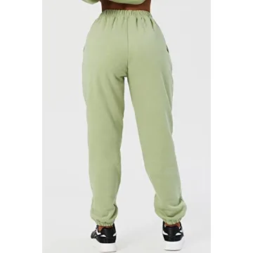 Stylish QINSEN Women's Baggy Fleece Sweatpants with Pockets