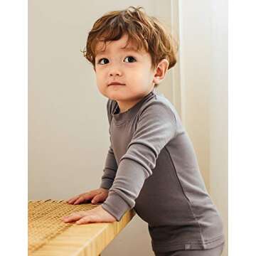 VAENAIT BABY Boys Kids Long Sleeve Sleepwear Pajamas 2pcs Set Modal Grey S