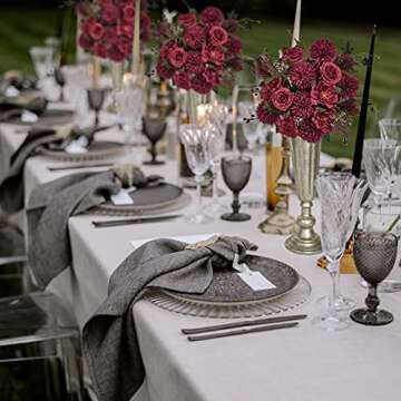 LA.PONEE 24 Heads Premium Artificial Flowers, Burgundy Silk Flower Peony Bouquets, Fake Flowers Roses Decoration, Faux Chrysanthemum Floral Arrangements for Wedding and Home Décor