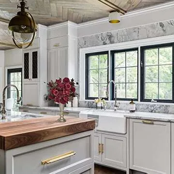 LA.PONEE 24 Heads Premium Artificial Flowers, Burgundy Silk Flower Peony Bouquets, Fake Flowers Roses Decoration, Faux Chrysanthemum Floral Arrangements for Wedding and Home Décor