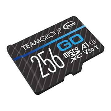TEAMGROUP GO Card 256GB Micro SDXC UHS-I U3 V30 4K for GoPro & Action Cameras High Speed Flash Memor...