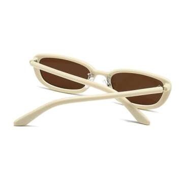 willochra Small Rectangle punk Sunglasses Women Retro Shades UV400 Men Fashion Gradient Gray Popular Sun Glasses (champagne)