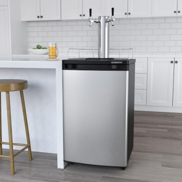 EdgeStar KC2000TWIN Full Size Dual Tap Kegerator & Draft Beer Dispenser - Black