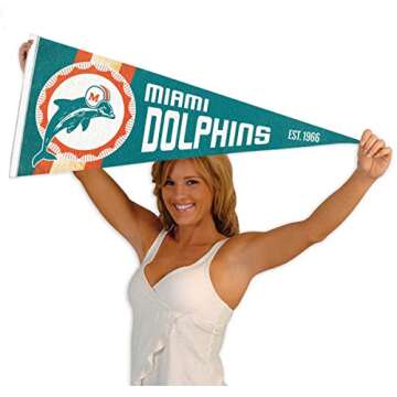 WinCraft Miami Dolphins Throwback Vintage Retro Pennant Flag