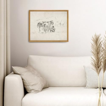 Roslynity Vintage Cowboy Horses Wall Art for Home Decor
