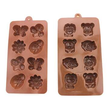 Non-stick Candy Jelly Molds - Fun Animal Shapes for Kids, Set of 2