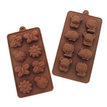Cute Animal Silicone Candy Molds for Kids - Set of 2