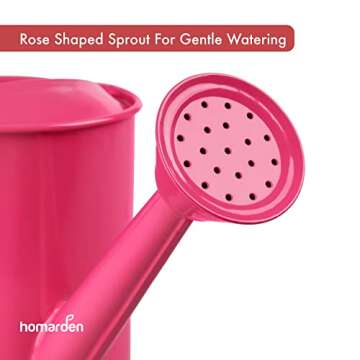 Homarden Kids 32 oz Watering Can - Pink Metal Design
