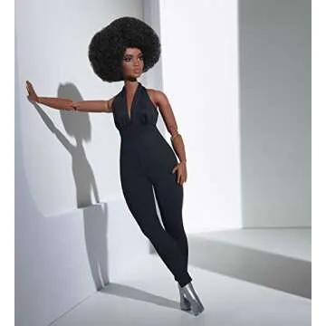 Barbie Signature Looks Doll - Fully Posable Curvy Brunette with Afro