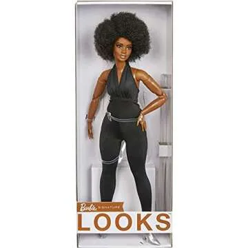 Barbie Signature Looks Curvy Doll with Afro and Jumpsuit