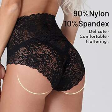High Waisted Lace Underwear: Talanes Women's Briefs