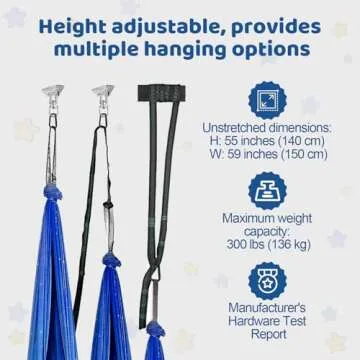 HiCamer Double Layer Sensory Swing for Kids & Adults Holds up to 300lbs Indoor and Outdoor Therapy Cuddle Swing with 360° Swivel Hanger Kit Adjustable Swing with Aspergers Autism ADHD (Star Blue)