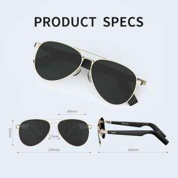 GetD Polarized Smart Bluetooth Sunglasses with Built-in Speaker