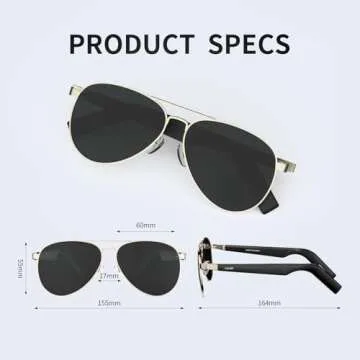 GetD Polarized Smart Bluetooth Sunglasses with Built-in Speaker