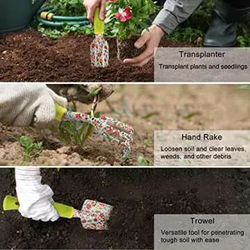 Ahomdoo Garden Tool Set 9 Piece for Women Gardening