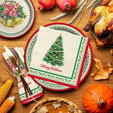 Christmas Party Supplies Kit for 50 Guests - Eco-Friendly