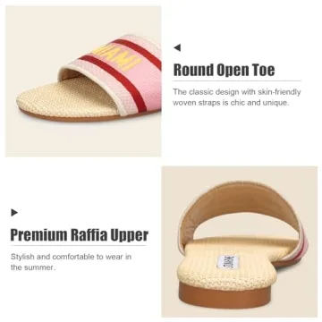 STUNAHOME Summer Flat Sandals for Women Fashion slide Sandals Womens