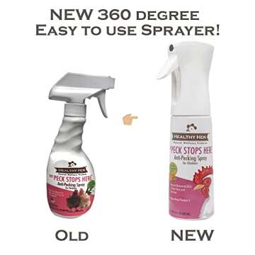 Healthy Hen The Peck Stops Here Pecking Spray for Chickens - Organic Wound Spray Formula - 10 oz - with Essential Oils for Wound Care to Help Deter Pecking and Plucking - Made in The USA