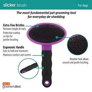 Hartz Groomer's Best Deshedding Slicker Dog Brush, Black/Violet, Dogs