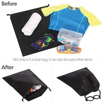 Set of 10 Jumbo Shoe Bags for Travel and Home Use