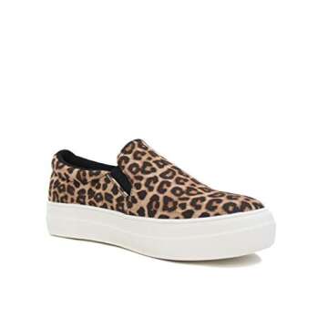 Soda Women's Slip On Cushion Foam Fashion Sneakers Hike - Cheetah Design for Ultimate Comfort