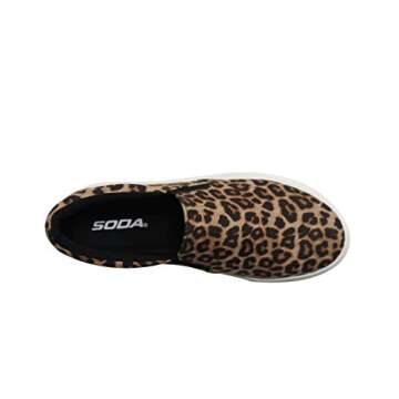 Soda Women's Slip On Fashion Sneakers - Cheetah Comfort