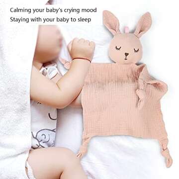 Organic Cotton Muslin Lovey Blanket for Babies and Toddlers