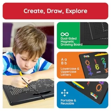 PicassoTiles Magnetic Drawing Board STEM Educational Toy