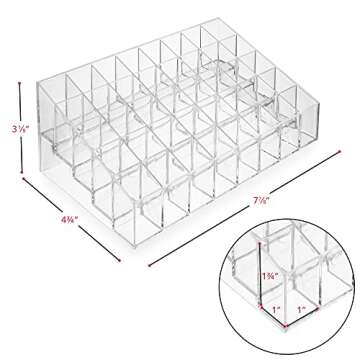 Casafield Acrylic Lipstick Organizer 40 Slot Clear Storage