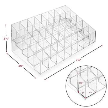 Casafield Acrylic Lipstick Organizer 40 Slot Clear Storage