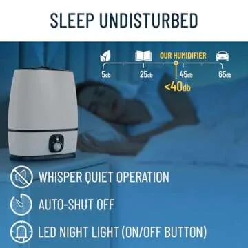 Everlasting Comfort Cool Mist Humidifiers for Bedroom 6L - Humidifier Large Room No-Filter, Quiet Air Humidifier for Plants, Baby, Allergies, Dry Skin, Congestion, 50 Hr Run Time, Easy Clean