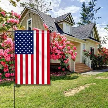 Anley Double Sided Premium Garden Flag, US Garden Flag - USA American United States July 4th Independence Day Patriotic Decorative Yard Flags - Weather Resistant & Double Stitched - 18 x 12.5 Inch