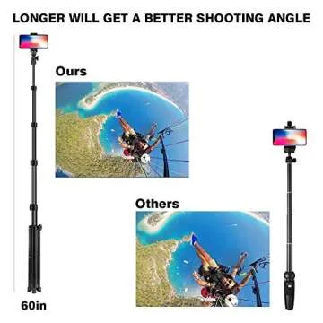 Selfie Stick Tripod, UBeesize 60" Extendable Tripod Stand with Bluetooth Remote for iPhone & Android Phone, Heavy Duty Aluminum, Lightweight