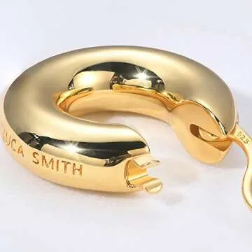 Chunky Gold Hoops for Women - Stylish & Lightweight Earrings