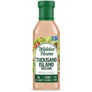 Walden Farms Thousand Island Dressing, 12 oz. Bottle, Fresh and Delicious Salad Topping, Non-GMO, Su...