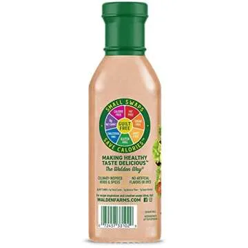 Walden Farms Thousand Island Dressing, 12 oz. Bottle, Fresh and Delicious Salad Topping, Non-GMO, Sugar Free 0g Net Carbs Condiment, Smooth and Creamy, 2 Pack
