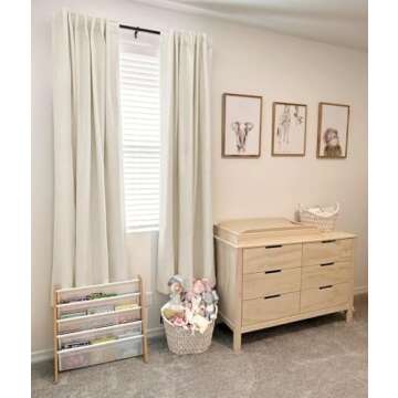 zeerobee 100% Black Out Curtains 2 Panels Set, Linen Blackout Curtains for Bedroom Living Room Nurse...