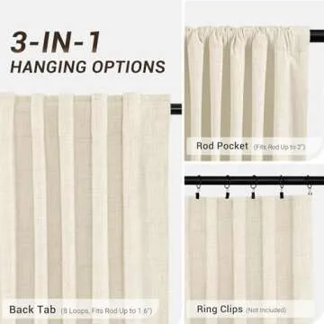 Zeerobee 100% Blackout Curtains in Cream, 2 Panels Set