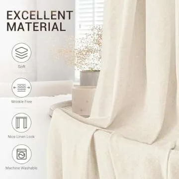 Zeerobee 100% Blackout Curtains in Cream, 2 Panels Set