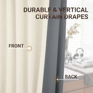 Zeerobee 100% Blackout Curtains in Cream, 2 Panels Set