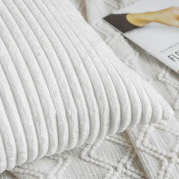 MIULEE Pack of 2 Soft Corduroy Pillow Covers - Elegant Decorative Covers 16x16 Inch